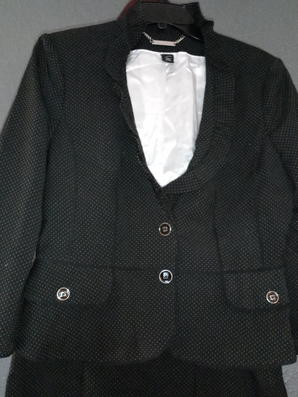 White House Black Market Black Blazer And Pencil Skirt Polka Dot Tailored Blazer